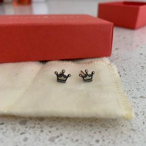 James Avery crown ear studs silver